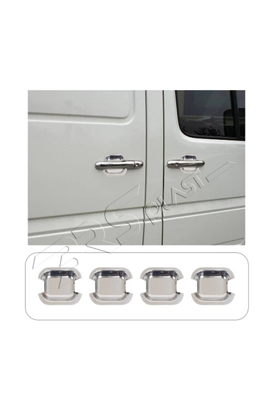 BRSPLAST  Mercedes Sprinter Uyumlu 1998-2006 Krom Kapı Kolu Tası 4 Parça Paslanmaz Çelik ürün görseli 1