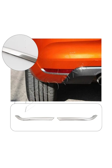 BRSPLAST  Renault Clio 5 Uyumlu Krom Arka Reflektör Çıtası 2 Parça Paslanmaz Çelik ürün görseli 1