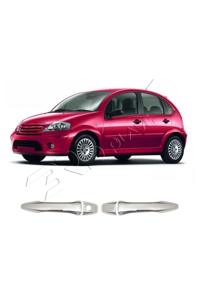 BRSPLAST  Citroen C3 Uyumlu 2009-2017 Krom Kapı Kolu 2 Kapı Paslanmaz Çelik ürün görseli 1