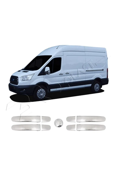 BRSPLAST  Ford Transit Uyumlu 2014-2019 Krom Kapı Kolu 4 Kapı 9 Parça Paslanmaz Çelik - Resim 2