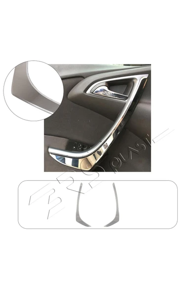 BRSPLAST  Opel Astra J Uyumlu 2010-2014 Krom İç Kapı Kolu 2 Parça Paslanmaz Çelik ürün görseli 1