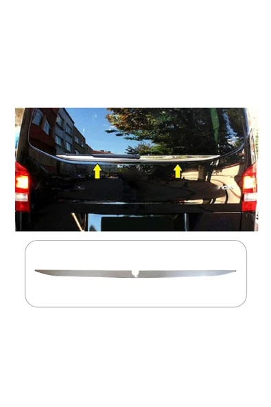 BRSPLAST  Mercedes W447 Uyumlu Krom Arka Cam Alt Çıtası Paslanmaz Çelik ürün görseli 1
