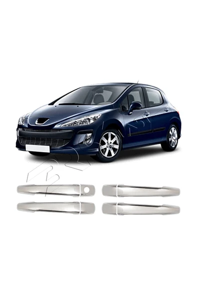 BRSPLAST  Peugeot 308 Uyumlu 2007-2013 Krom Kapı Kolu 4 Kapı Paslanmaz Çelik ürün görseli 1