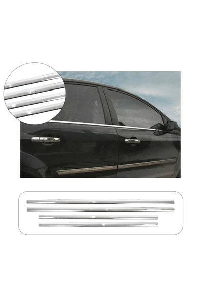 BRSPLAST  Ford Focus 2 Uyumlu 2005-2011 Krom Cam Çıtası 4 Parça Paslanmaz Çelik ürün görseli 1