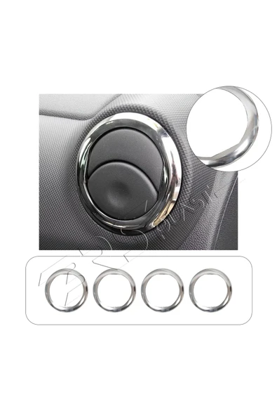 BRSPLAST  Dacia Duster Uyumlu 2010-2017 Krom Iç Havalandırma Çerçevesi 4 Parça Paslanmaz Çelik ürün görseli 1