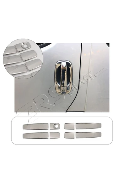 BRSPLAST  Renault Trafic Uyumlu 2001-2014 Krom Kapı Kolu 4 Kapı Paslanmaz Çelik ürün görseli 1