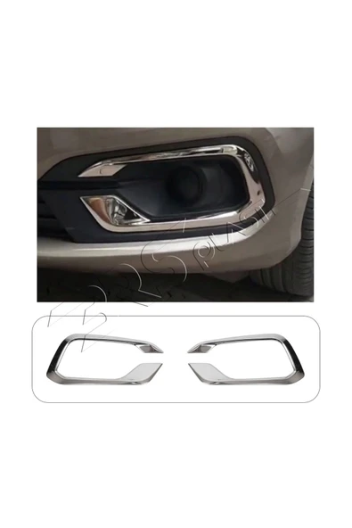 BRSPLAST  Fiat Egea Uyumlu 2020 Ve Üzeri Krom Sis Çerçevesi 2 Parça Paslanmaz Çelik ürün görseli 1