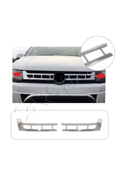 BRSPLAST  Volkswagen Transporter T5 Uyumlu 2010-2014 Krom Ön Panjur 2 Parça Paslanmaz Çelik ürün görseli 1
