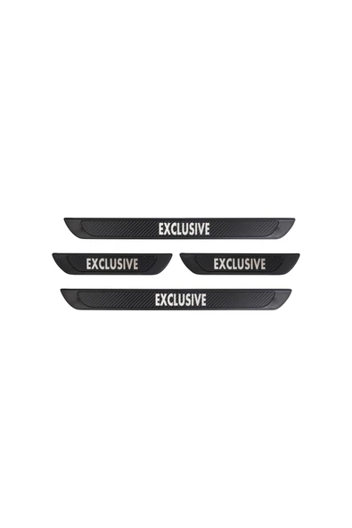 BRSPLAST  Universal Exclusive Uyumlu Kapı Eşiği Krom Abs Siyah Karbon Kaplama 4 Parça ürün görseli 1