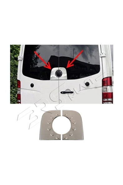 BRSPLAST  Mercedes Sprinter W906 Uyumlu 2006-2018 Krom Arka Amblem Çerçevesi 2 Parça Paslanmaz Çelik ürün görseli 1
