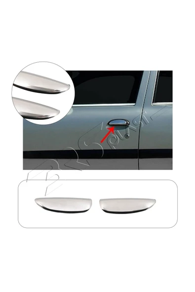 BRSPLAST  Renault Megane 1 Uyumlu 1999-2004 Krom Kapı Kolu 2 Kapı Paslanmaz Çelik ürün görseli 1