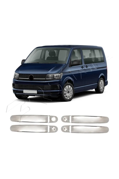 BRSPLAST  Volkswagen T7 Transporter Uyumlu 2015-2019 Krom Kapı Kolu 4 Kapı Paslanmaz Çelik ürün görseli 1