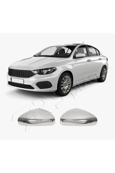 BRSPLAST  Fiat Egea Uyumlu 2015 Ve Üzeri Krom Ayna Kapağı 2 Parça Paslanmaz Çelik ürün görseli 1