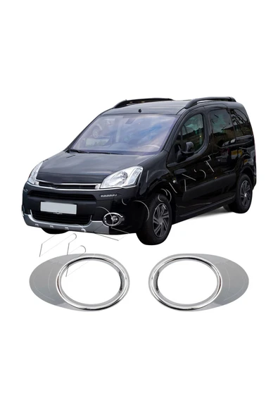 BRSPLAST  Citroen Berlingo 2 Uyumlu 2008-2012 Sis Farı Çerçevesi 2 Parça Abs Krom Kaplama ürün görseli 1