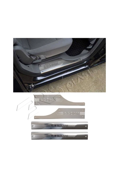 BRSPLAST  Volkswagen Caddy Uyumlu 2010-2015 Iç Kapı Eşiği 4 Parça Paslanmaz Çelik ürün görseli 1