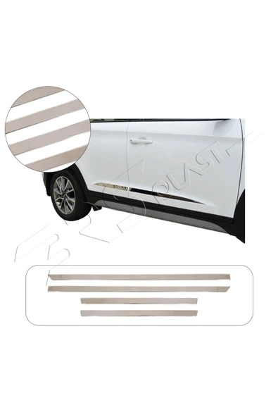 BRSPLAST  Hyundai Tucson Uyumlu 2015-2020 Krom Yan Kapı Çıtası 4 Parça Paslanmaz Çelik ürün görseli 1