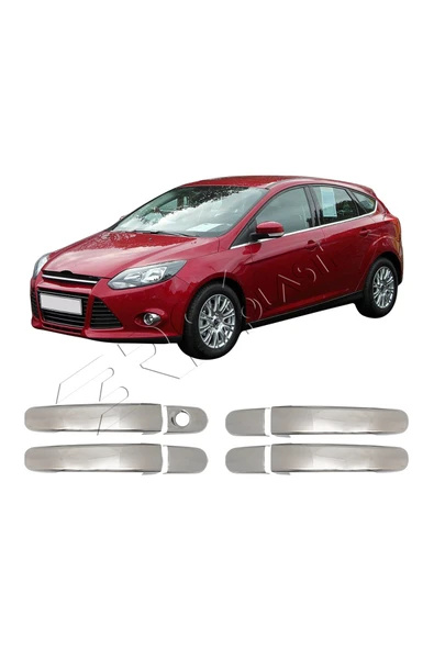 BRSPLAST  Ford Focus 3 Uyumlu 2011 Ve Üzeri Krom Kapı Kolu 4 Kapı Paslanmaz Çelik ürün görseli 1