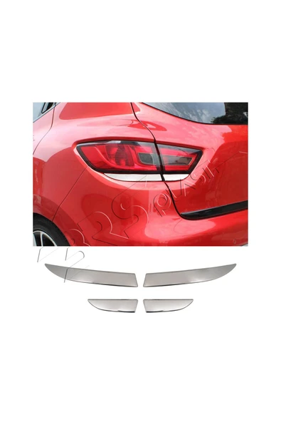 BRSPLAST  Renault Clio 4 Uyumlu 2012-2018 Krom Arka Stop Alt Çıtası 4 Parça Paslanmaz Çelik ürün görseli 1