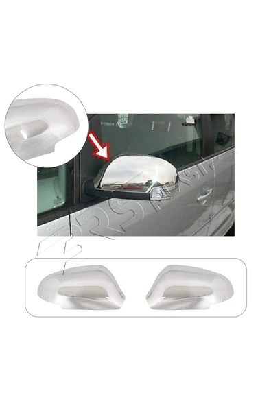 ServetDizaynOto  Volkswagen Touran Uyumlu 2003-2006 Krom Ayna Kapağı Paslanmaz Çelik ürün görseli 1