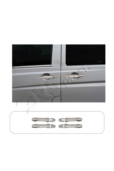 BRSPLAST  Mercedes Vito W447 Uyumlu 2014 Ve Üzeri Krom Kapı Kolu 4 Kapı Paslanmaz Çelik ürün görseli 1