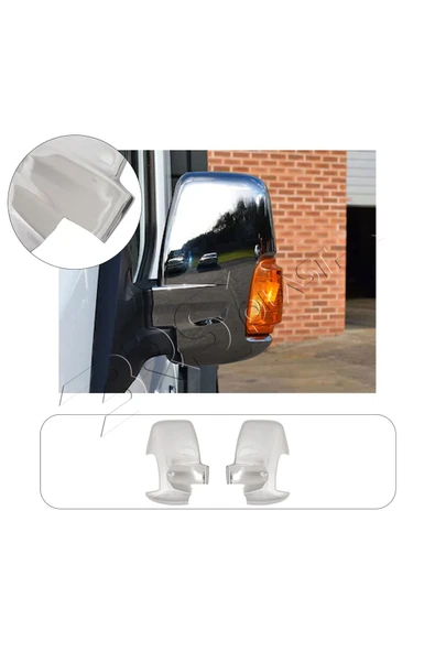 ServetDizaynOto  Ford Transit Uyumlu 2014-2023 Krom Ayna Kapağı 2 Parça Paslanmaz Çelik ürün görseli 1