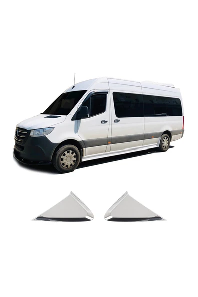 BRSPLAST  Mercedes Sprinter W907 Uyumlu 2018 Ve Üzeri Krom Kelebek Cam Nikelajı 2 Parça ürün görseli 1