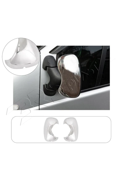 ServetDizaynOto  Renault Trafic-vivaro Uyumlu 2001-2014 Krom Ayna Kapağı 2 Parça Paslanmaz Çelik ürün görseli 1