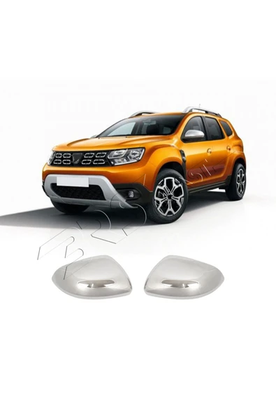 ServetDizaynOto  Dacia Duster Uyumlu 2018-2024 Krom Ayna Kapağı 2 Parça Paslanmaz Çelik ürün görseli 1