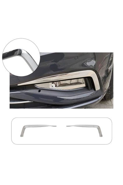 BRSPLAST  Volkswagen Passat B8.5 Uyumlu 2019 Ve Üzeri Krom Sis Çerçevesi 2 Parça Paslanmaz Çelik ürün görseli 1