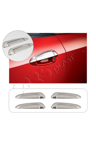 BRSPLAST  Fiat Grande Punto Uyumlu 2005-2018 Krom Kapı Kolu Ve Çerçeve 4 Kapı Paslanmaz Çelik ürün görseli 1