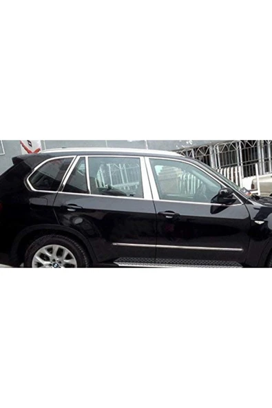BRSPLAST  Bmw X5 Uyumlu 2007-2012 Krom Cam Çıtası 6 Parça Paslanmaz Çelik ürün görseli 1