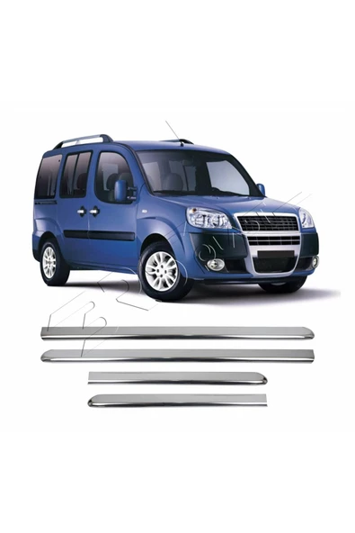 BRSPLAST  Fiat Doblo Uyumlu 2000-2006 Krom Yan Kapı Çıtası 4 Parça Paslanmaz Çelik ürün görseli 1
