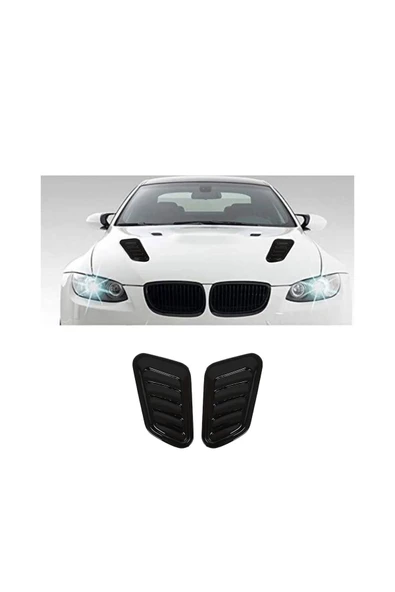 BRSPLAST  Universal Kaput Üstü Havalandırma Izgarası Piano Black 2 Adet ürün görseli 1