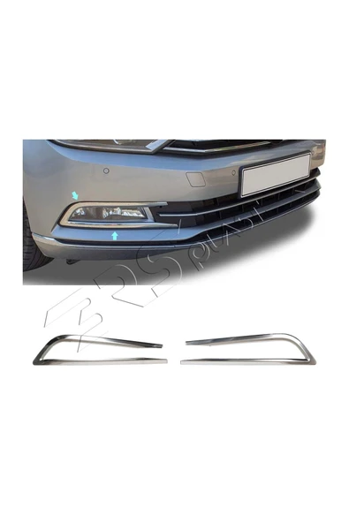 ServetDizaynOto  Volkswagen Passat B8 Uyumlu 2015-2019 Krom Sis Çerçevesi 2 Parça Paslanmaz Çelik ürün görseli 1