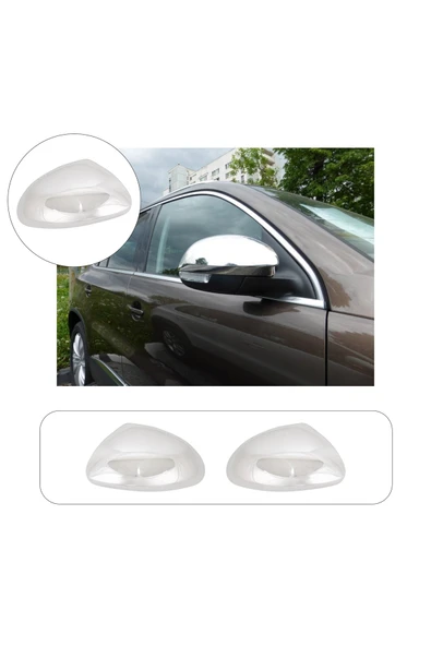 ServetDizaynOto  Volkswagen Tiguan Uyumlu 2007-2015 Krom Ayna Kapağı 2 Parça Paslanmaz Çelik ürün görseli 1