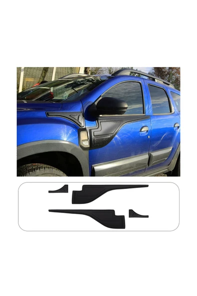 BRSPLAST  Dacia Duster Uyumlu 2018-2024 Abs Yarasa Yan Kapı Kaplama 4 Parça ürün görseli 1