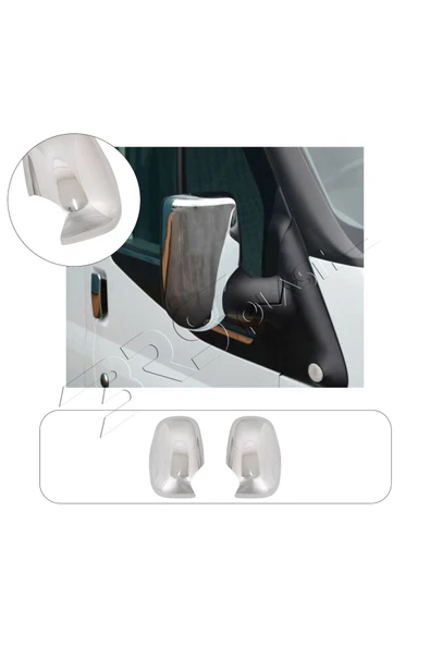 ServetDizaynOto  Ford Transit Uyumlu 1998-2002 Krom Ayna Kapağı 2 Parça Paslanmaz Çelik ürün görseli 1