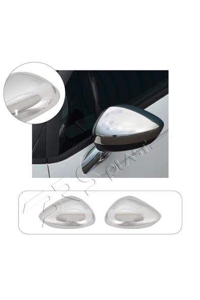 ServetDizaynOto  Citroen C4 Uyumlu 2010-2015 Krom Ayna Kapağı 2 Parça Paslanmaz Çelik ürün görseli 1
