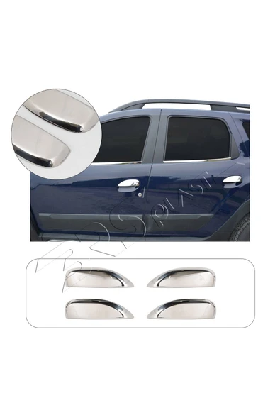 BRSPLAST  Dacia Sandero Stepway Uyumlu 2012-2020 Krom Kapı Kolu 4 Kapı Paslanmaz Çelik ürün görseli 1