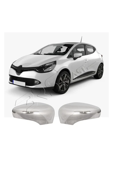 ServetDizaynOto  Renault Clio 4 Uyumlu 2012-2018 Krom Ayna Kapağı 2 Parça Paslanmaz Çelik ürün görseli 1