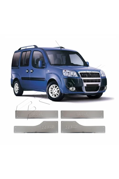 BRSPLAST  Fiat Doblo Uyumlu 2010-2021 Krom Kapı Eşiği 4 Parça Paslanmaz Çelik ürün görseli 1