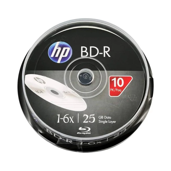 HP Blu-Ray BD-R 6X 25GB 10Lu Cake Box - BRE00071-3 ürün görseli 1
