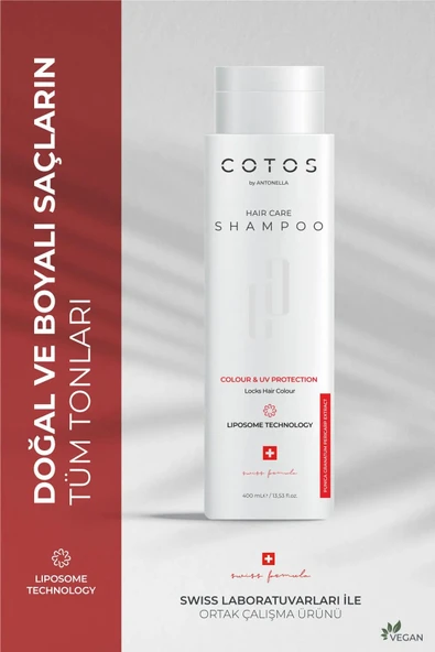 Cotos Colour & Uv Protection Saç Bakım Şampuanı (Boyalı Saçlar İçi̇n Renk Koruyucu  Vegan) ürün görseli 1