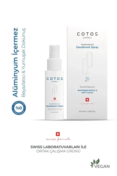 Cotos Whitening & Soft Touch Deodorant Sprey (Anti̇perspi̇rantBeyazlatıcıTüy AzaltıcıDoğal Deo ürün görseli 1