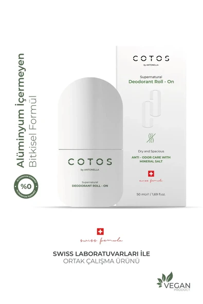 Cotos AntiOdor Care With Mineral Salt Deodorant RollOn (Anti̇perspi̇rantDoğal Mi̇neral Tuz) ürün görseli 1