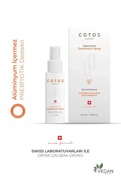 Cotos Microbiota Balance With Prebiotic Deodorant Sprey (Anti̇perspi̇rantPrebi̇yoti̇k DestekDoğal DeoSprey ürün görseli 1