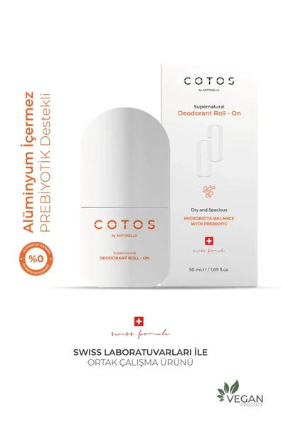 Cotos Microbiota Balance With Prebiotic Deodorant RollOn (Anti̇perspi̇rantPrebi̇yoti̇k DestekDoğal RollOn) ürün görseli 1