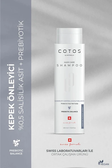 Cotos Dandruff Control & Scalp Balance Saç Bakım Şampuanı (Kepek KarşıtıSali̇si̇li̇k Asi̇tVegan) ürün görseli 1