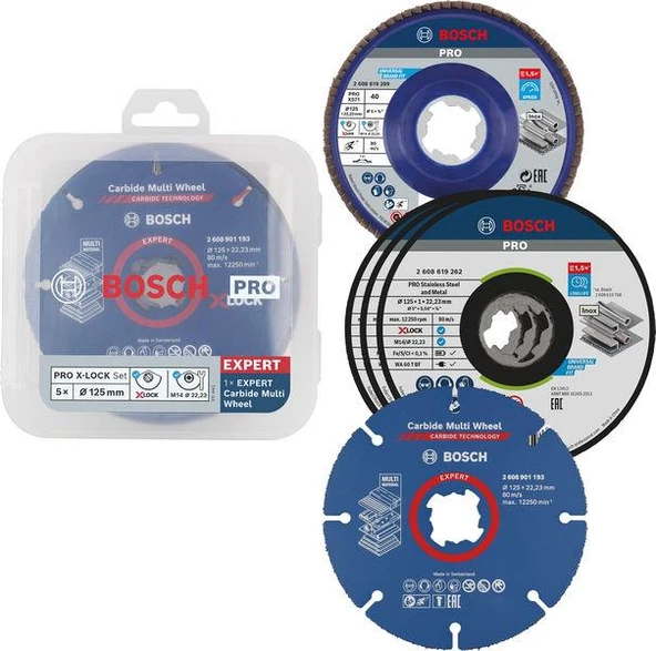 Pro 125 mm X-Lock Kesme ve Flap Zımpara Set, 5li ürün görseli 1