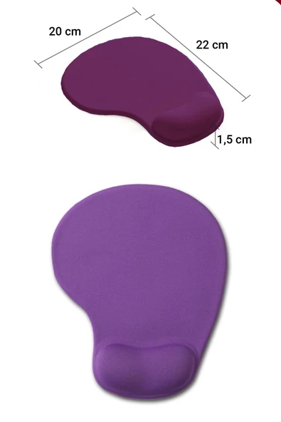 SonicTouch Bilek Destekli Mor Damla Tipi Pürüzsüz Yüzey Dikişsiz Gamer Oyuncu Mouse Pad 20x22cm ürün görseli 1